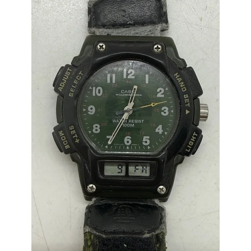 Casio Illuminator Forester Men's 100M WR Wristwatch 2319 FT-610 Green Case Strap